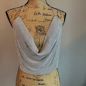 Silver Chainmail Halter Top